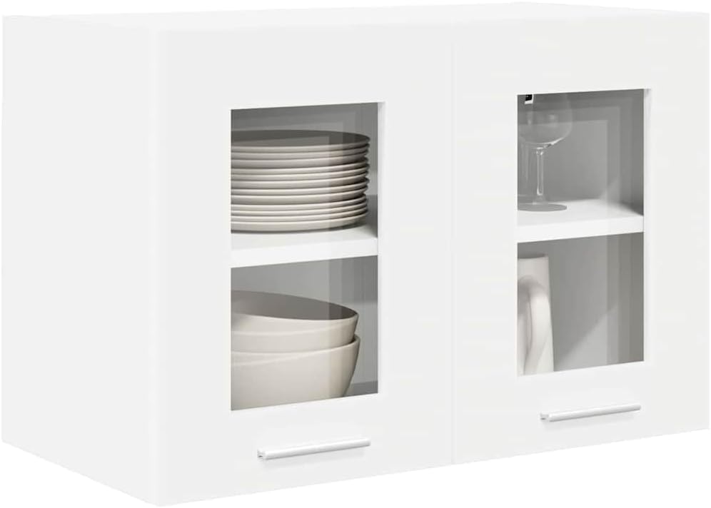 vidaXL Hanging Cabinet with Door White 60 x 31 x 40 cm Engineered Wood, Stylish Kitchen Cabinet, Rectangle Shape, Loads of Storage, Tough Materials, Modern Look, Perfect for Home Organizing