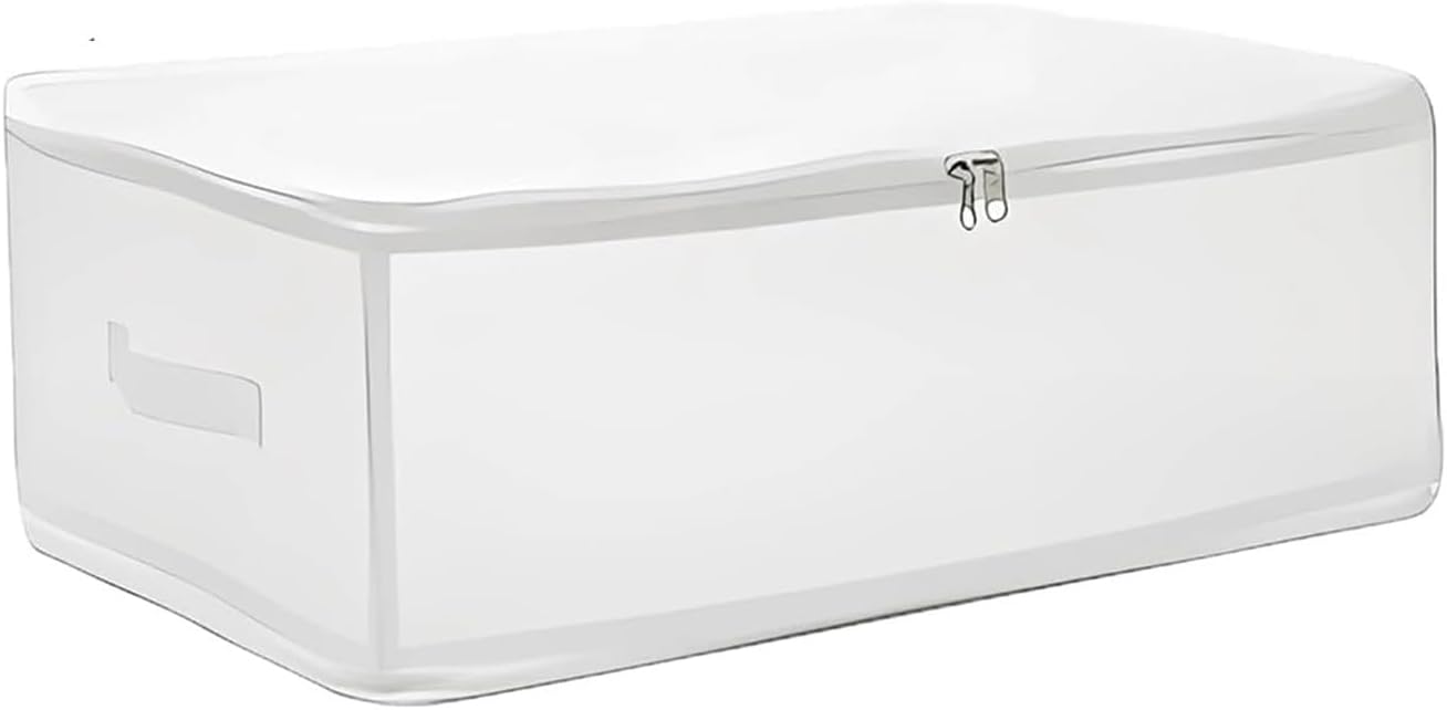 Storage Bags Foldable Closet Organizers Containers with Zipper for Clothing Blanket Comforters Bed Sheets Pillows Toys Collapsible Stackable Translucent Design Reinforced Handle Multi Purpose High Cap