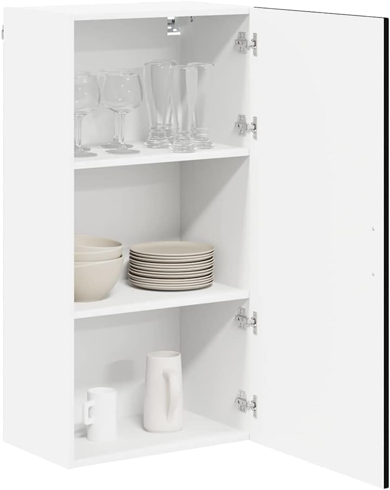 vidaXL Wall Cabinet Lucca Black 50 x 31 x 100 cm Engineered Wood, Trendy Kitchen fix, Rectangular Wooden Panel, Tough Dishwasher Cover, hides appliances, Space-Saving Beauty
