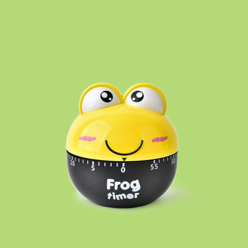 Creative Cute Frogs Kitchen Mechanical Timer 60 Minutes Cooking Dial Timer Reminder for Shop Home Kitchen Gadget Gift,Yellow Frog