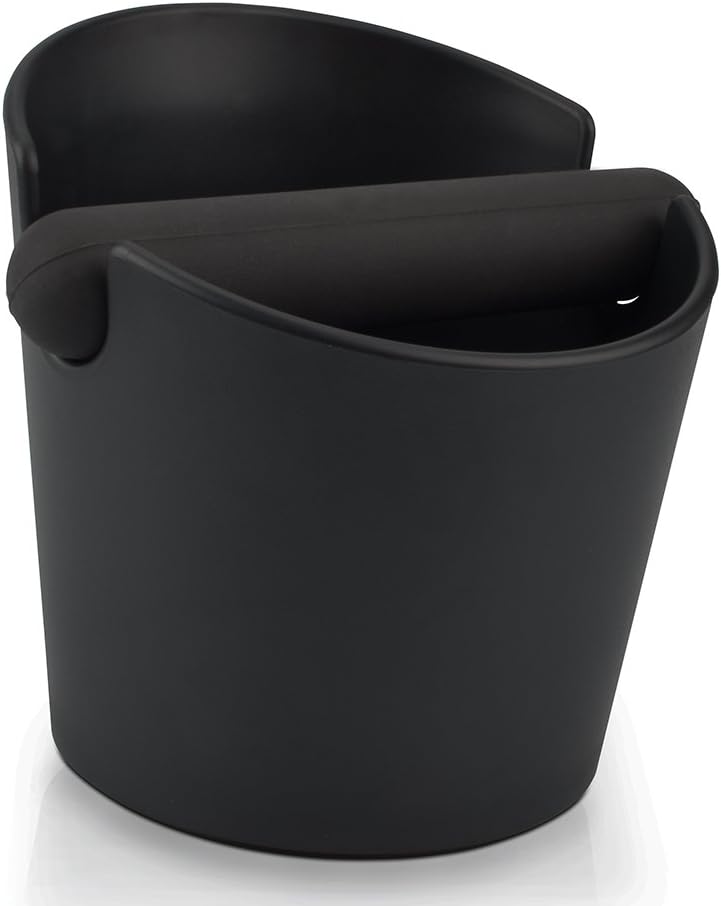 HOMEE Espresso Knock Box 4.8 Inch Shock-Absorbent Durable Barista Style Knock Box with Removable Knock Bar & Non-Slip Base (Round Style)