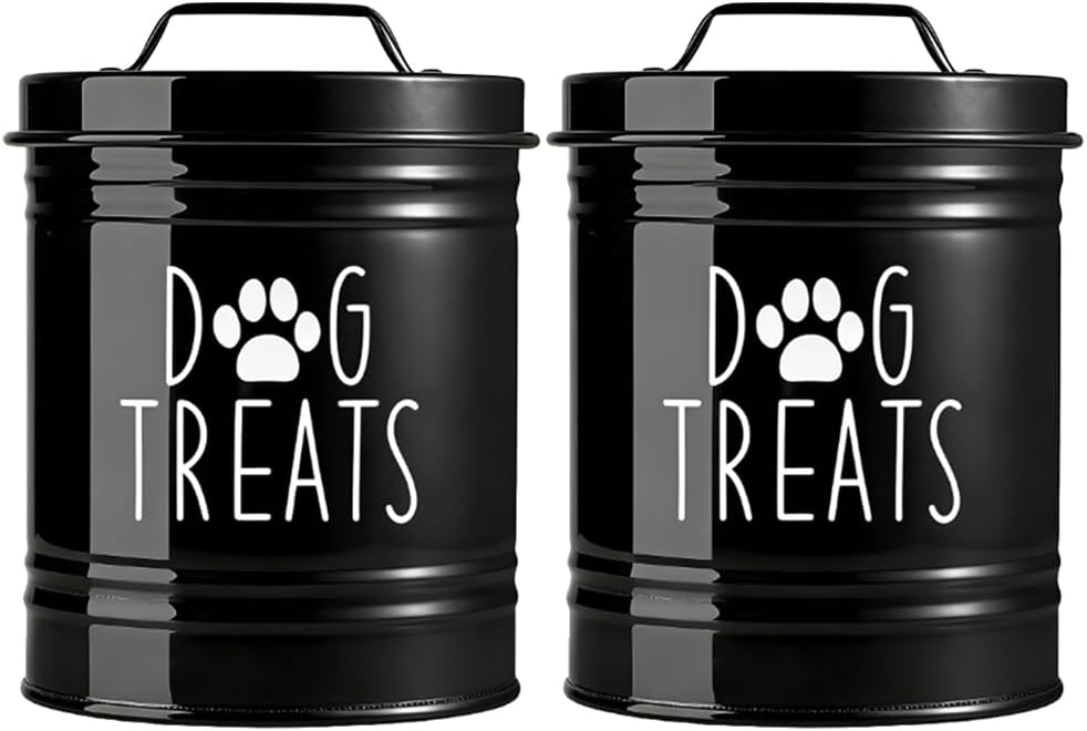 2 PCS Dog Food Storage Container, Airtight Pet Treat Storage Container, Versatile Pet Treat Holder, Stainless Steel Pet Food Bin, for Dogs, Cats, and Birds