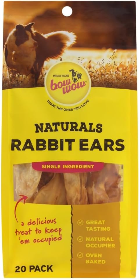 Bow Wow Rabbit Ears Dog Treats & Chews, 20 Pack