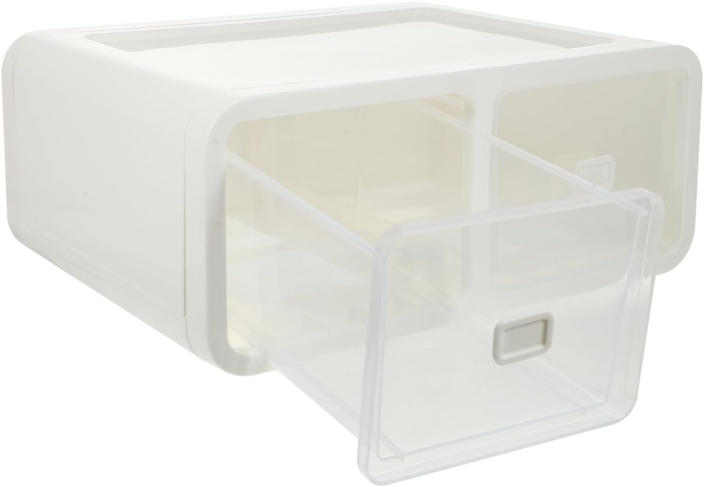 NOLITOY Drawer Type Underwear Storage Box Two Grids, White Pp Material Practical Socks and Ties Organizer for Wardrobe, Space Saving Household Drawer Organiser