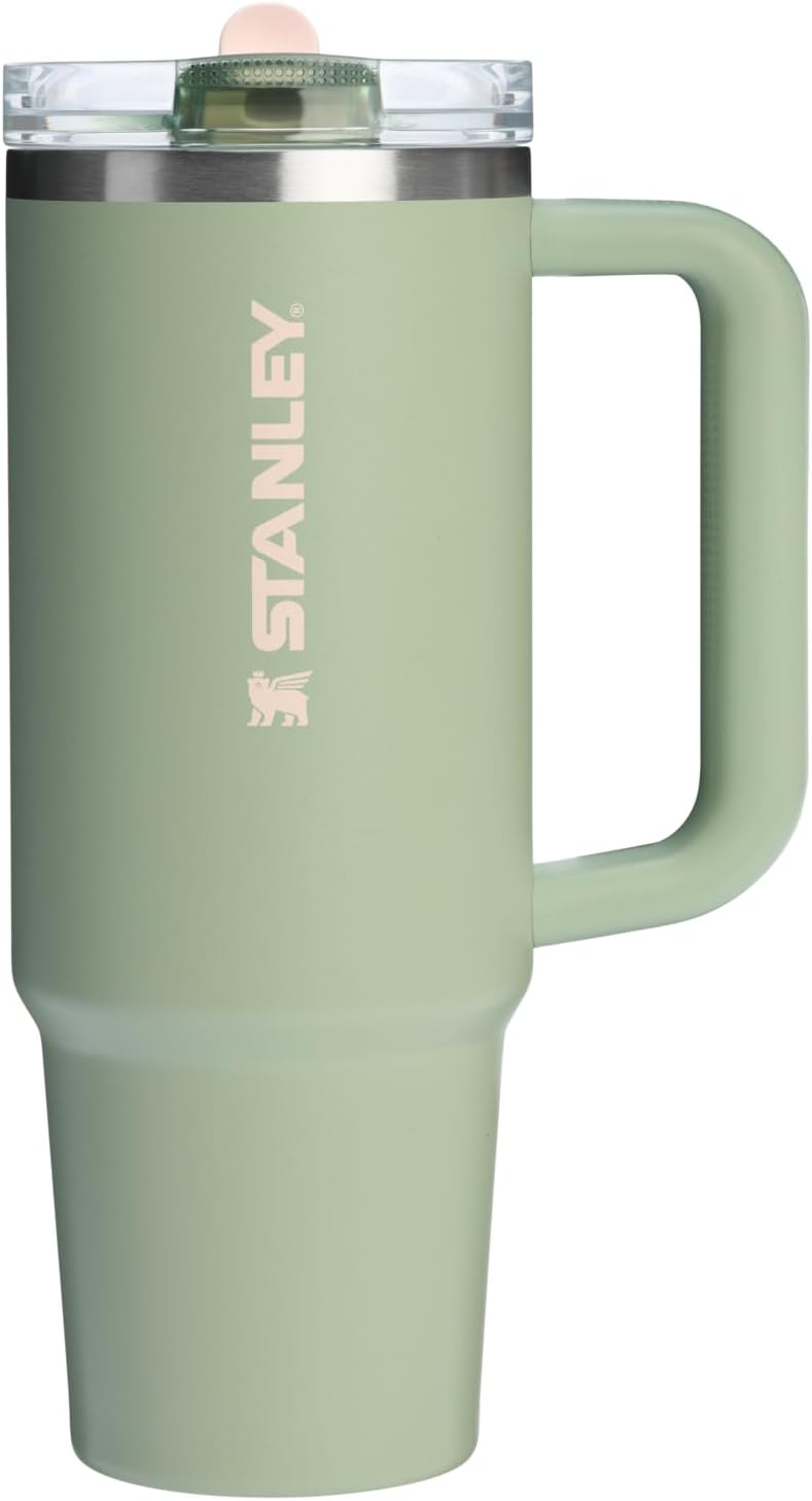 Stanley Quencher H2.0 Tumbler with Handle and Straw 30 oz | Flowstate 3-Position Lid | Cup Holder Compatible for Travel | Insulated Stainless Steel Cup | BPA-Free | Lichen