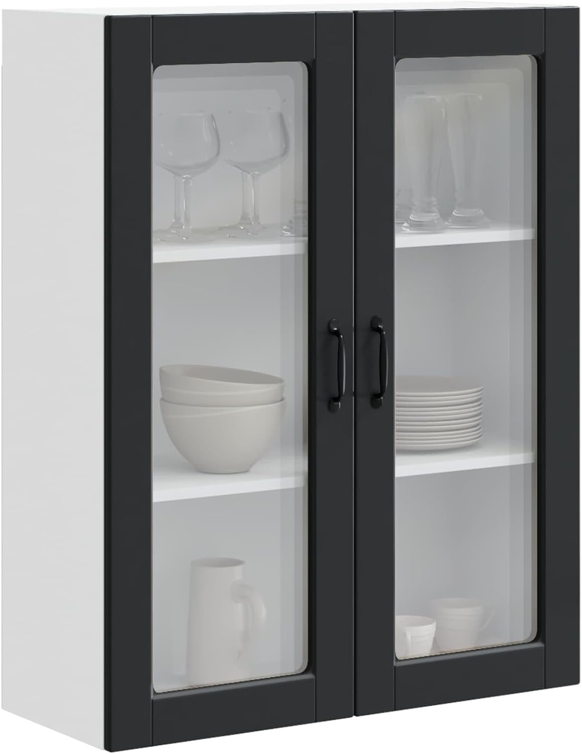 vidaXL Kitchen Cabinet Black 80 x 31 x 100 cm Engineered Wood, Contemporary Kitchen Unit, Modern Cabinet, Wall Storage Solutions, Minimalist Shelves, Functional Options