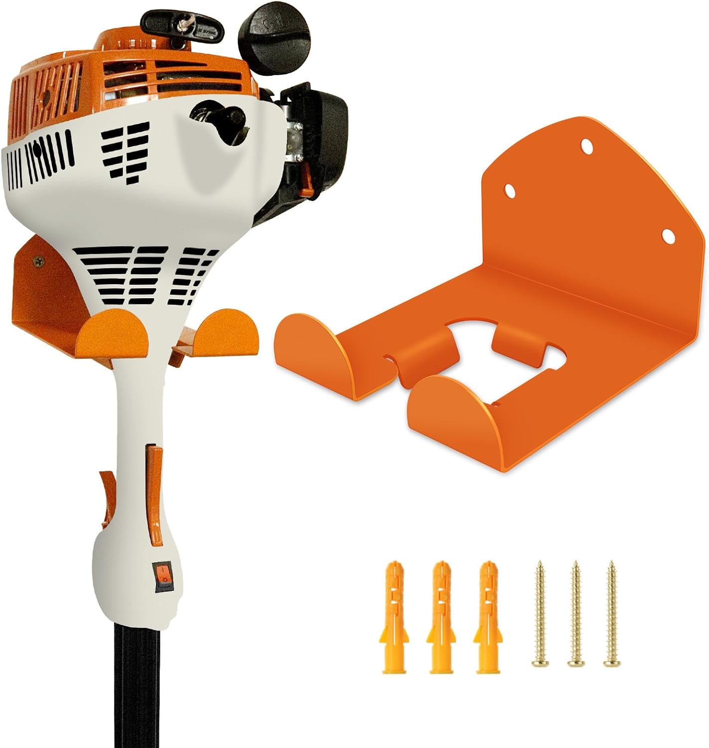 Garage Storage Organizer Trimmer Rack - Garden Power Tool Hanger for Grass and Hedge Trimmers, Garage Wall, Garden Tools - 1 Pack