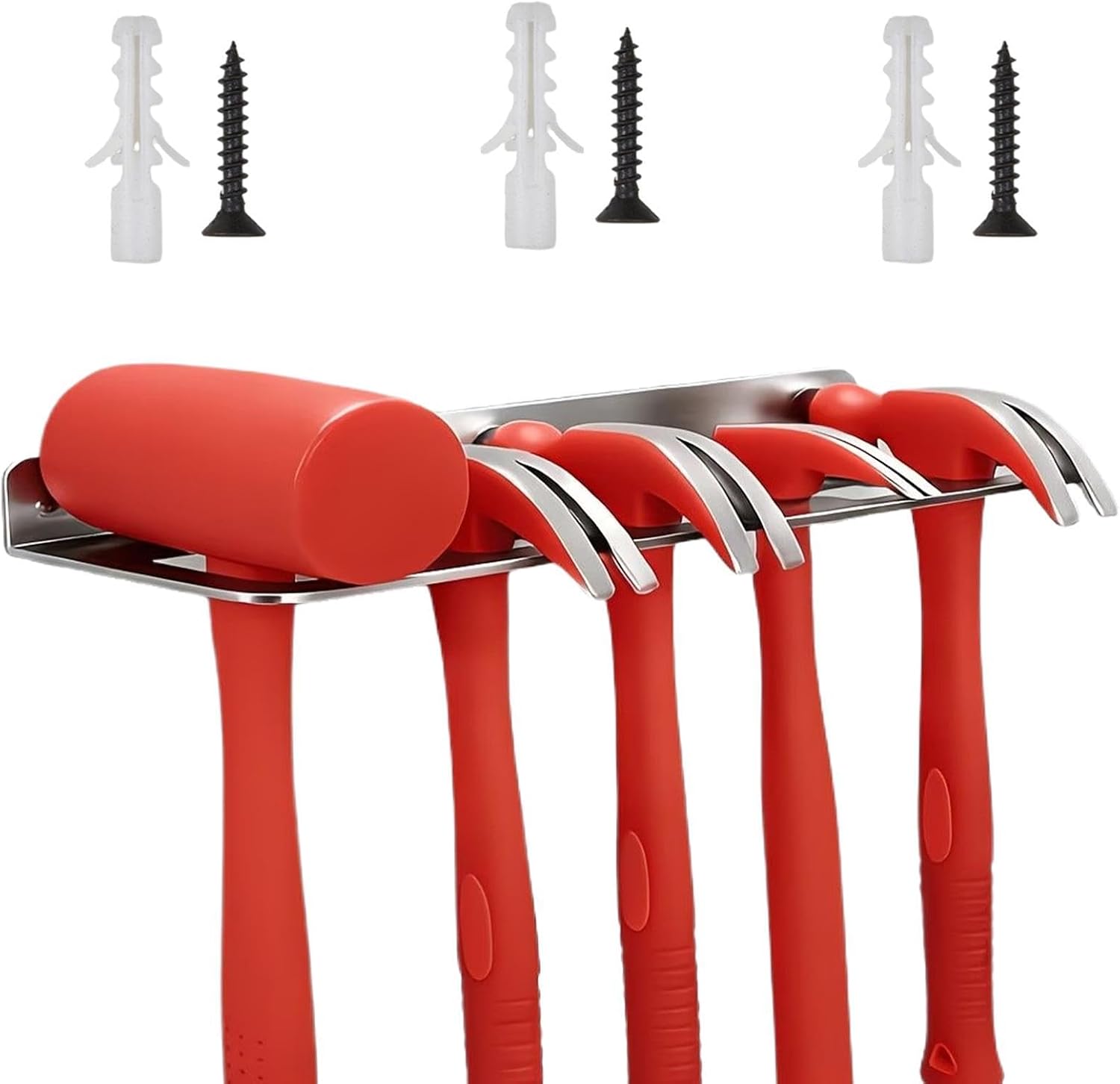 Tool Holder Wall Mount | 5-Slot Garage Utility Wall Rack | Spanner Storage Organizer - for Wrench Screwdriver Shed Workshop Home Factory