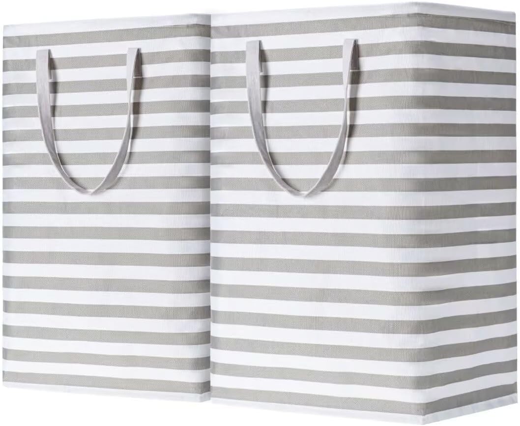 Laundry Hamper, 2 Pack 75L Collapsible Washing Basket with Easy Carry Handles, Waterproof Laundry Basket for Bathroom Bedroom Accessories