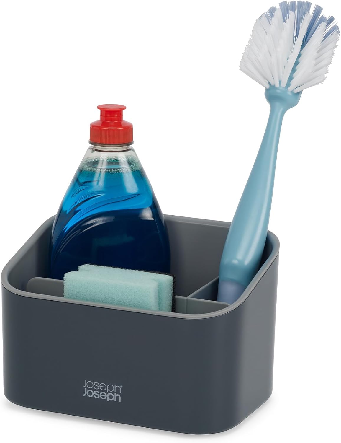 Joseph Joseph Sinkstore Tiered Stainless-Steel Sink Tidy Caddy, Kitchen Sink Organiser, Non-Slip, Plastic