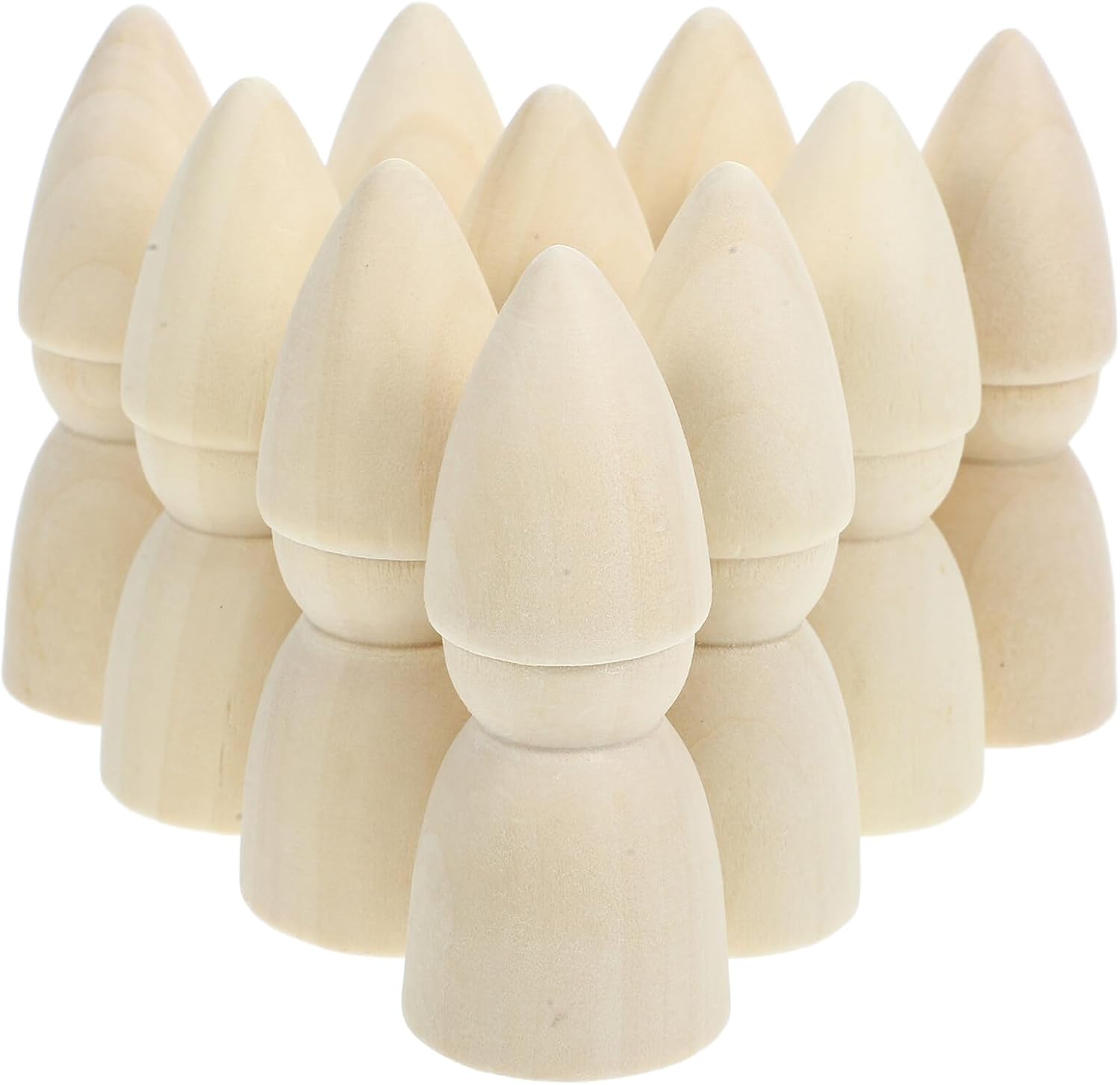 jojofuny 10Pcs Unfinished Wooden Peg Dolls, 70x29mm Blank Wood People for DIY Painting, Smooth Natural Wood, Cute Mini Craft Figures for Kids, Family Art Projects, Home Decor & Holiday Gift