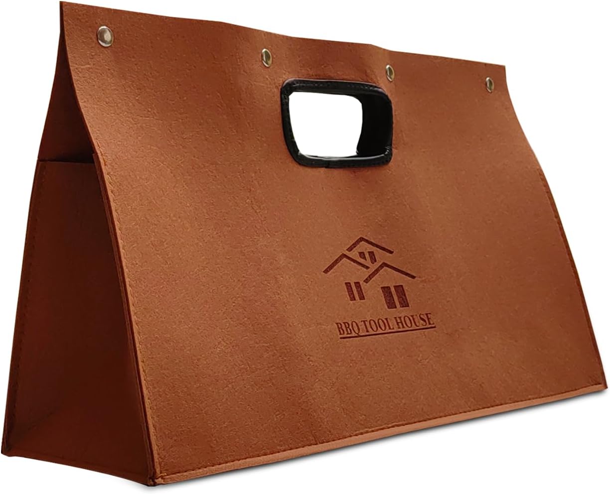 BBQ Accessories Storage Bag, Grill Tools Storage,Carry Container for Grilling Tools; Men's BBQ Gifts!（Material：Thickened Felt Cloth）