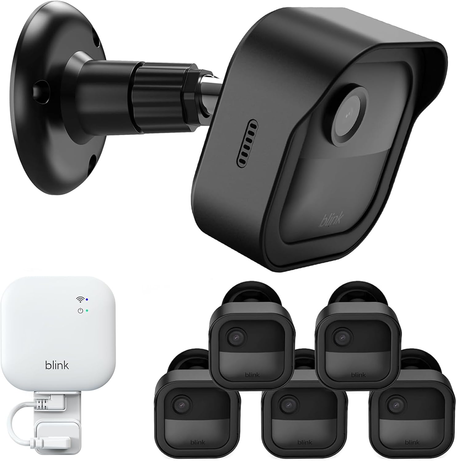 Blink Outdoor 4 (4th Gen) Wall Mount, Weatherproof Protective Cover and 360 Degree Adjustable Mount with Blink Sync Module 2 Outlet Mount for Blink Outdoor Indoor Security Camera (Black, 5 Pack)