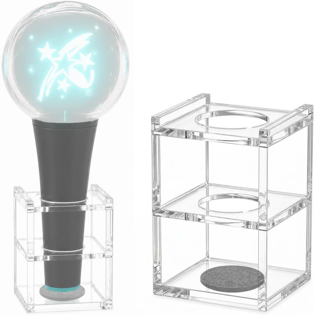 Kpop Lightstick Stand Holder - Acrylic K pop Light Stick Holder, Kpop Lightstick Holder Display Stand, K-pop Support Base Concert Essentials Accessories for Idol Gift Centerpieces Decor