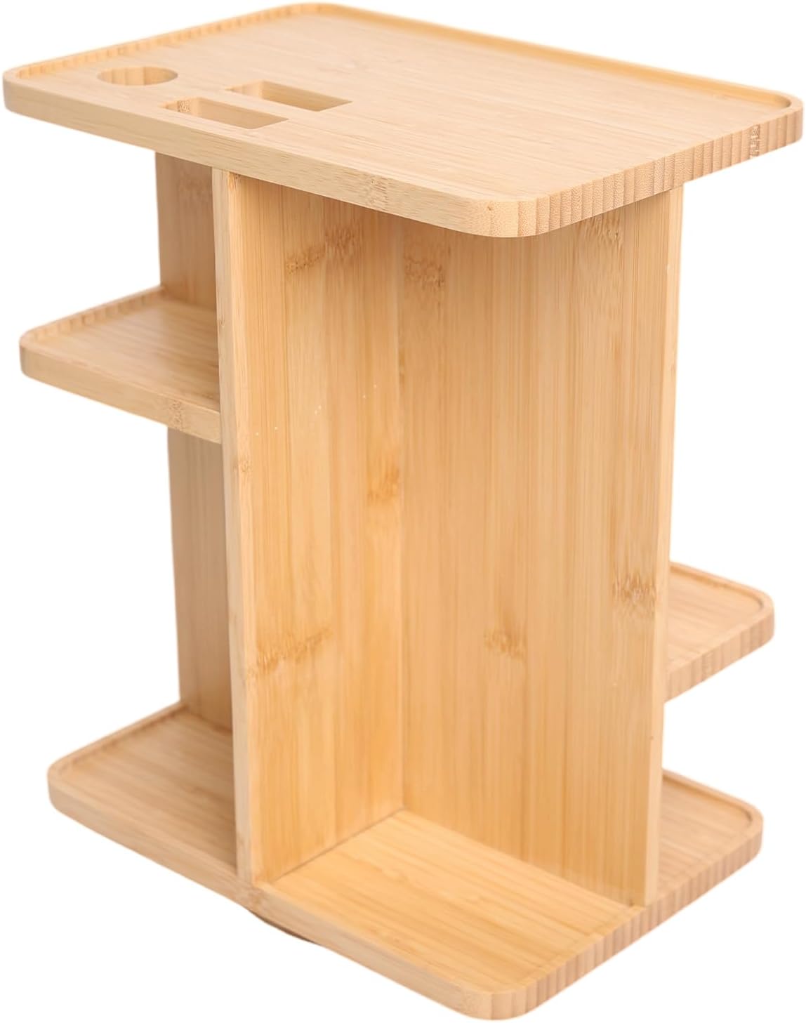 360° Rotating Makeup Organizer for Vanity,Bamboo Desk Organizer, Wood Cosmetic Storage for Desk, Bathroom, Countertop Vanity, Kitchen