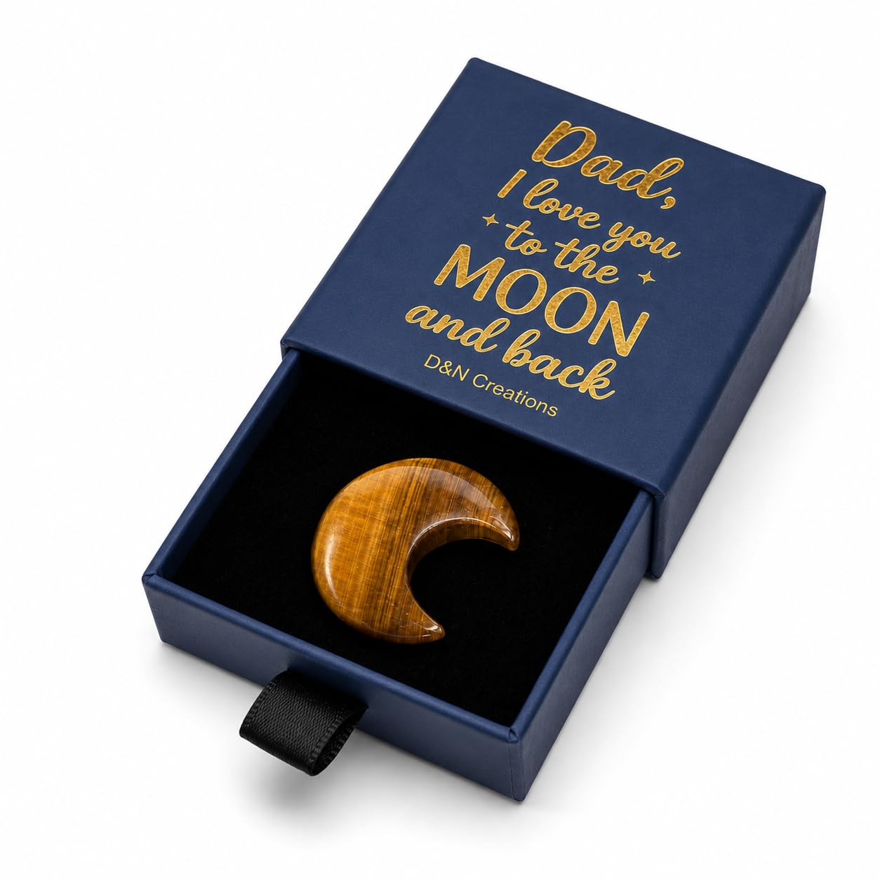 Dad Gifts from Daughter or Son for Fathers Day – “I Love You to the Moon and Back” Keepsake Stone in Blue Gift Box, Meaningful Presents for Dad Birthday Gifts Christmas