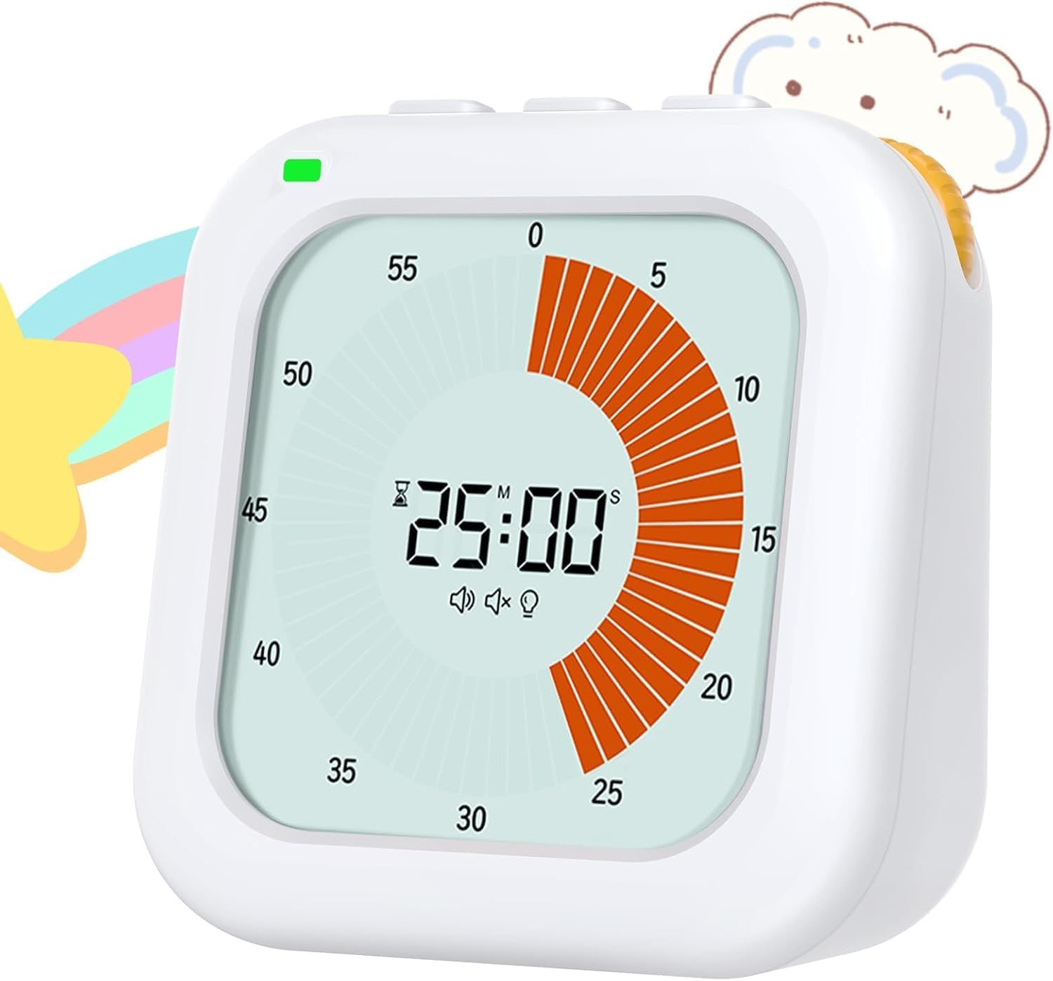 EooCoo Visual Timer for Kids, 60 Minute Digital Kids Timer Classroom Timer with 3 Alarm Modes, Time Management Tool for High Efficiency Home Kitchen, School Classroom, or Office
