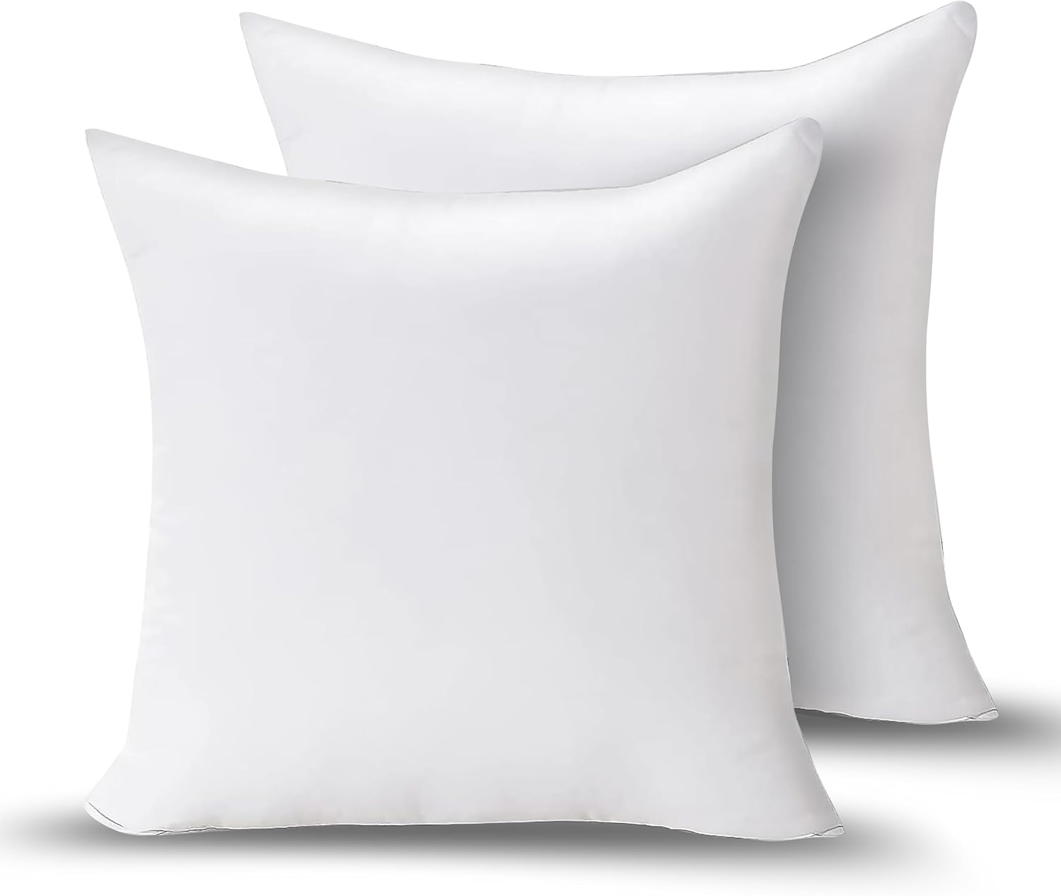 Bedding Cushion Inner Pads (Pack of 2), RKINC Cushion Stuffer Inserts, Anti Allergy Cotton Blend Fabric, Hollowfibre Square Pillows (White) (50 x 50 cm)