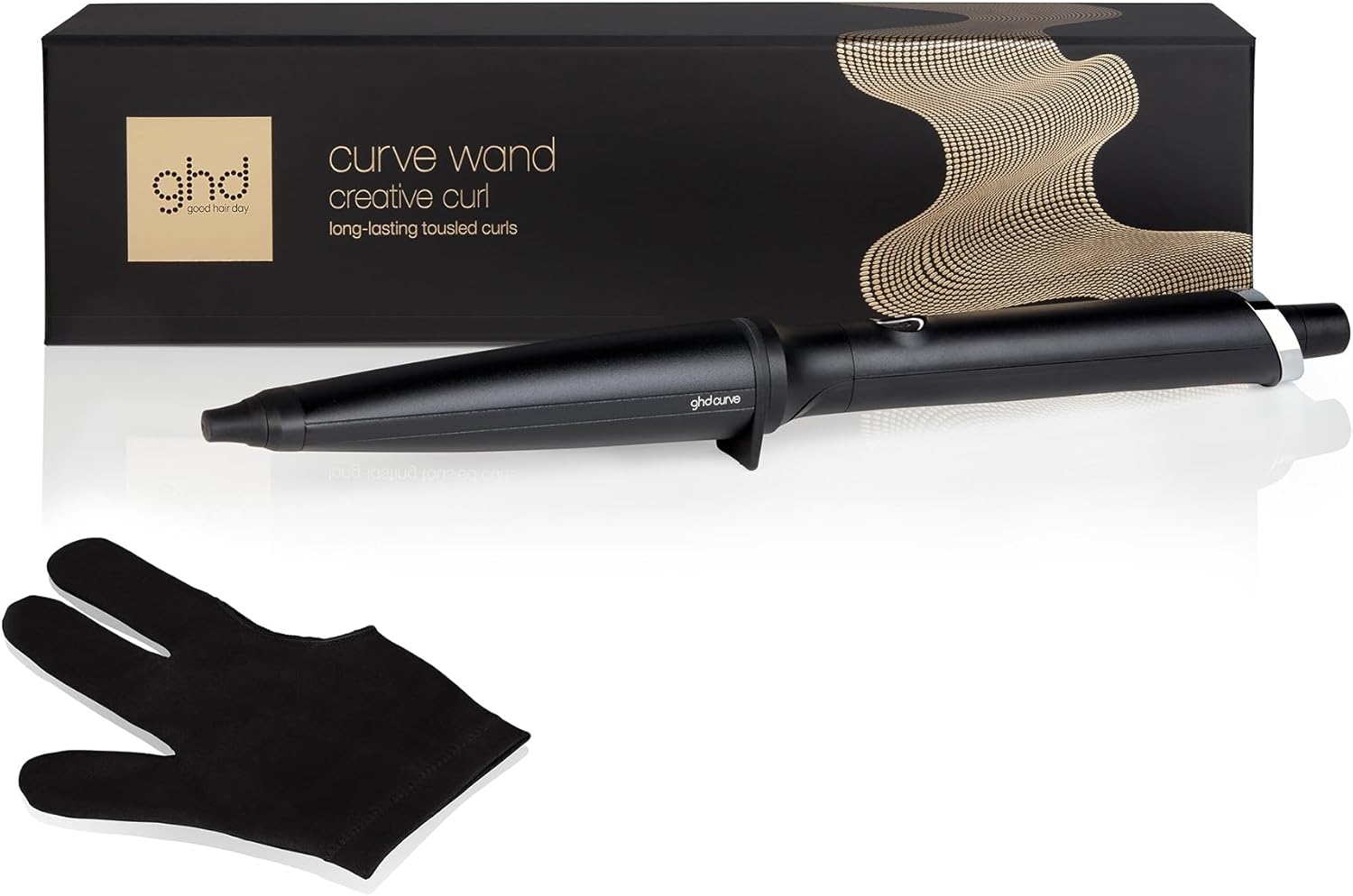 ghd Creative Curl Wand, Professional Hair Curler, A Curling Wand For Beachy Waves, 28-23mm Tapered Barrel, For All Hair Types, Lengths And Textures, Black (AU Plug)