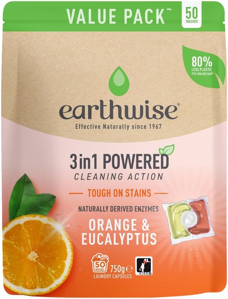 Earthwise Orange and Eucalyptus Laundry Detergent Capsules 50-Pieces