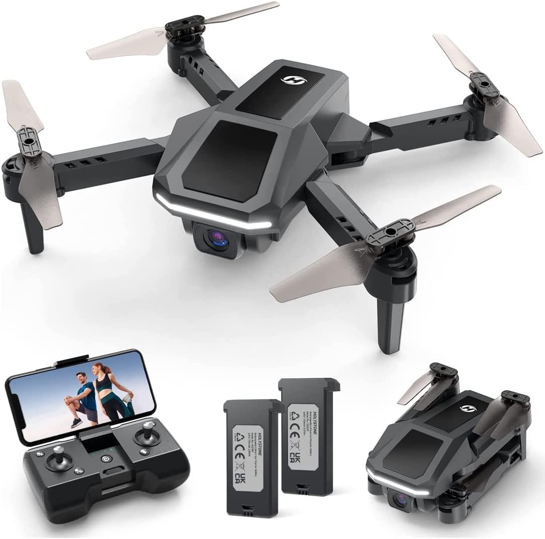 Holy Stone Drone for Kids with 1080P HD Camera, HS430 RC Mini Drones Quadcopter with WiFi FPV Live Video, Circle Fly, Throw to Go, Toys for Adults or Beginners, 2 Batteries 26 Mins, Easy to Fly, Black