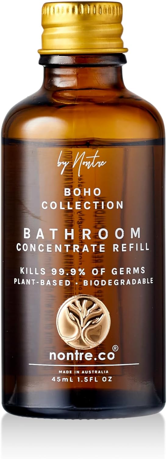 Nontre, Bathroom Cleaner Concentrate Refill, Boho Citrus Scent, Multi-Surface Bathroom Cleaner, Grime and Dirt Remover, 45mL