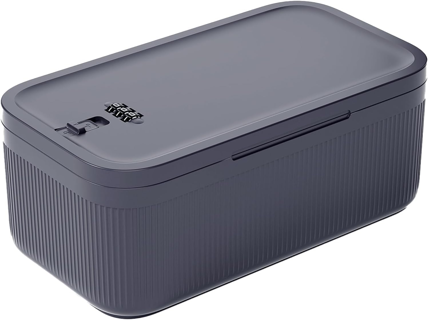 Lockable Storage Box with Combination Code, Multi-Use Medicine & Phone Lock Box for Food, Snacks, Medications, Office, Home, School, Travel, Portable Safe for Personal Items (Dark Blue)