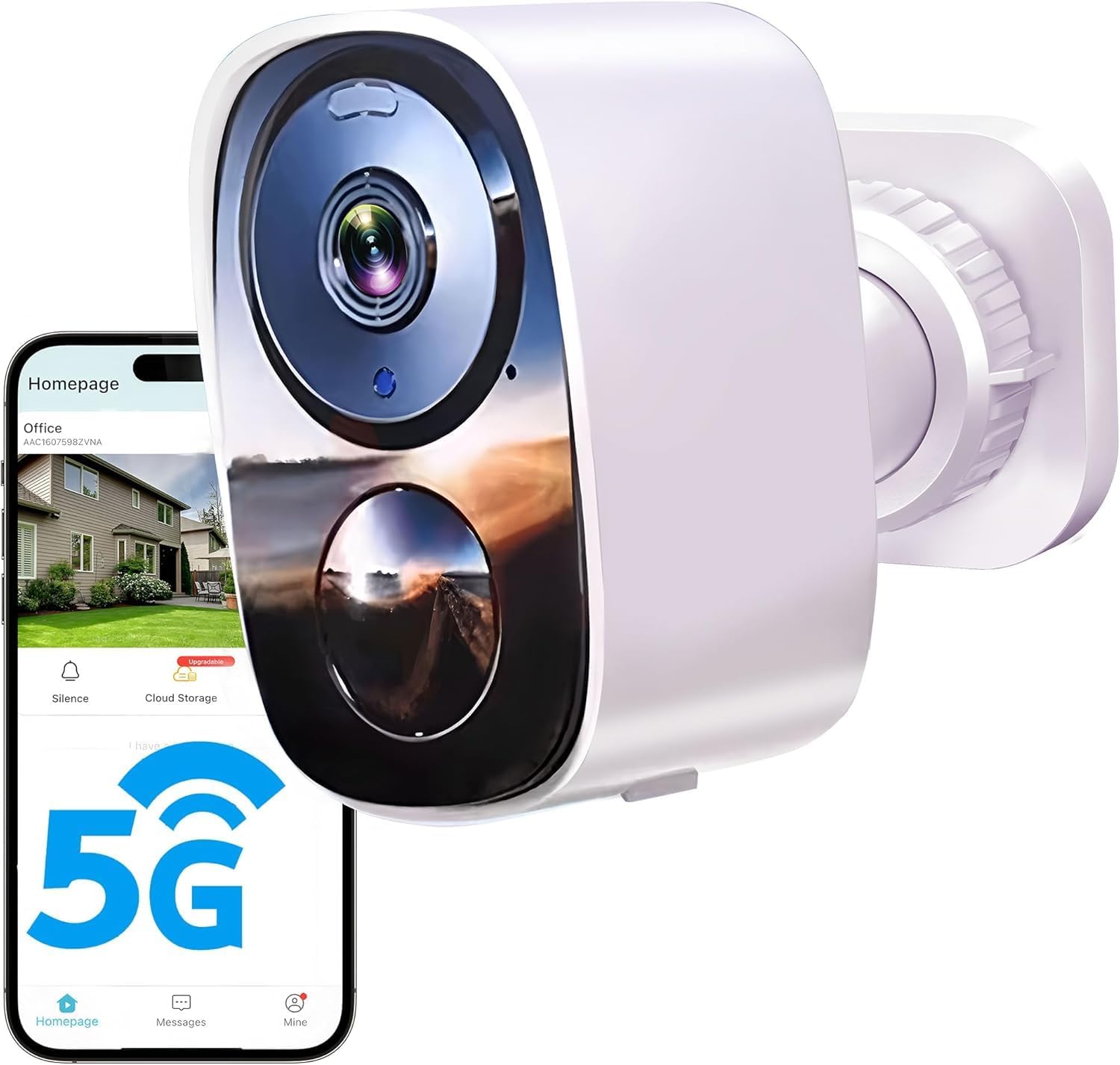 2026 Upgraded 2K Wireless Camera Outdoor, 5G WiFi Camera for Home Security with Free Cloud Storage, Integrated Spotlight & Siren, AI Motion Detection, 2-Way Audio, 1-6 Months Runtime, IP66 Waterproof