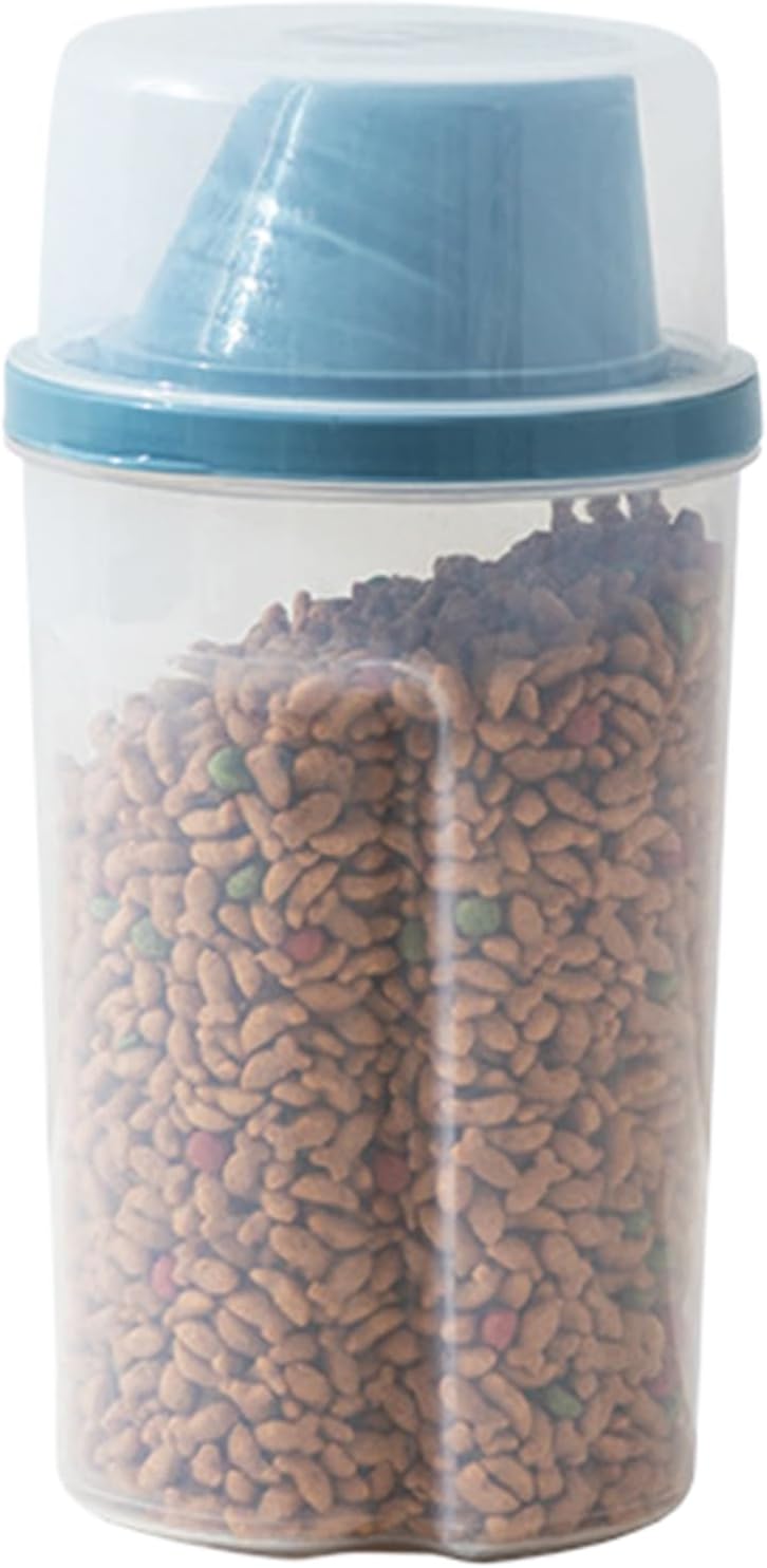 Pet Food Storage Jar - Airtight Cat Container, Transparent Organizer | 1000ml Sealed Tank for Dog Kibble, Home Travel Use, Moisture Barrier Box for Pantry, Kitchen, Decorative Feeding Supplies