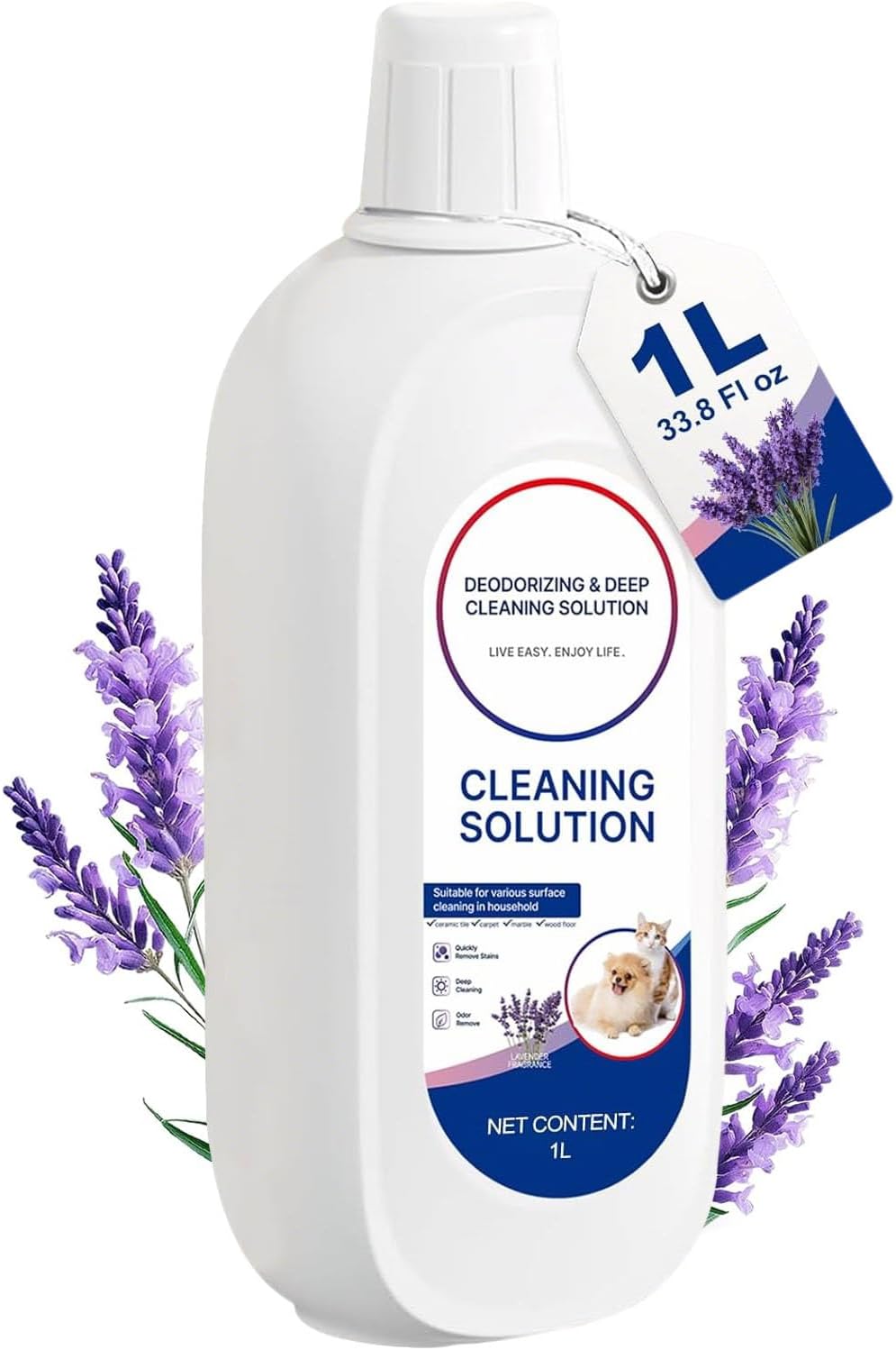 1L Floor Cleaning Solution for Tineco, Lavender Scent, Advanced Multi-Surface Cleaner for Hard Floors, Compatible with iFLOOR & FLOOR ONE S3 S5 S6 S7 S9 Artist Series Wet Dry Vacuum, Residue-Free