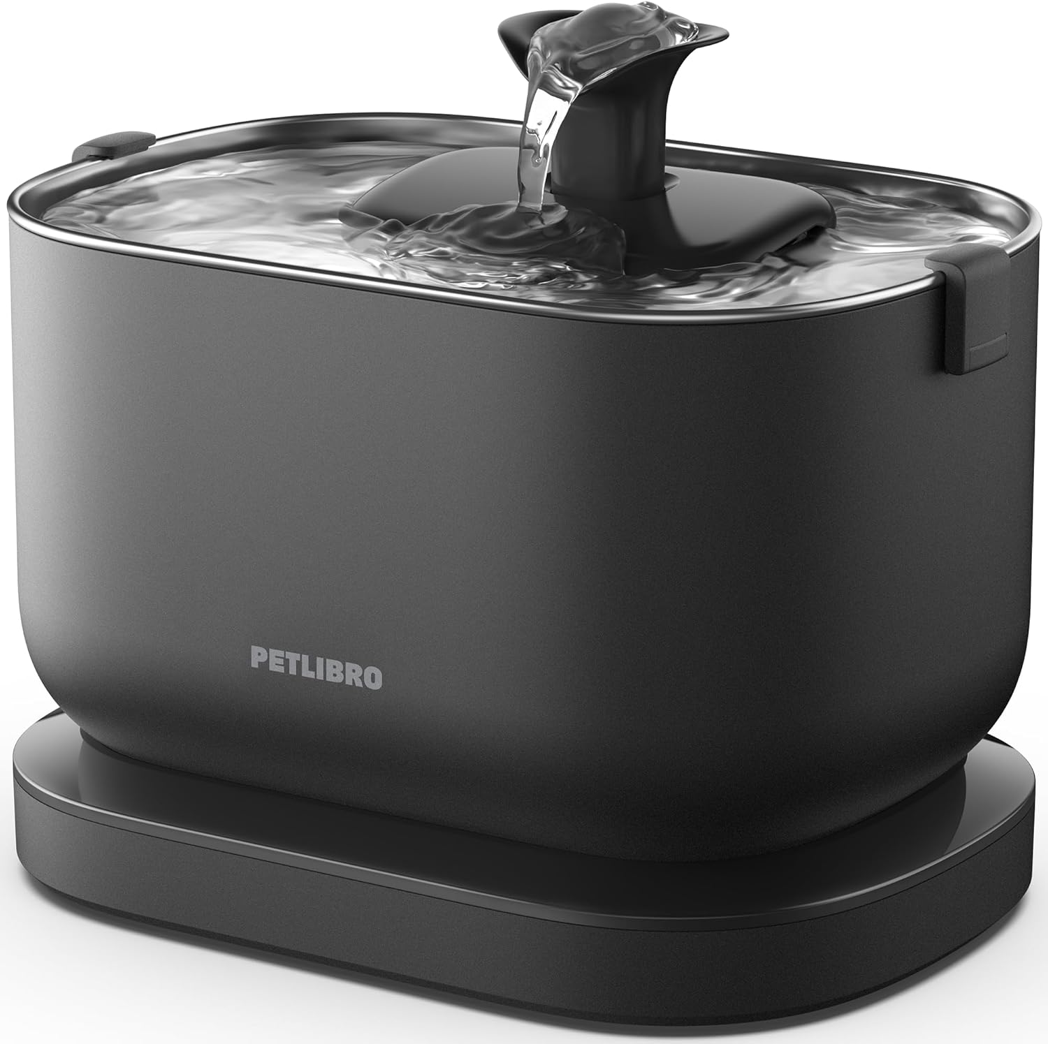 PETLIBRO Cat Water Fountain, Cordless with Stainless Steel Tray, 2.5L Black | Dockstream Wireless Water Fountain, Motion Sensor, Rechargeable Battery, Quiet Pump, Easy Clean, Up to 30-Day Battery Life