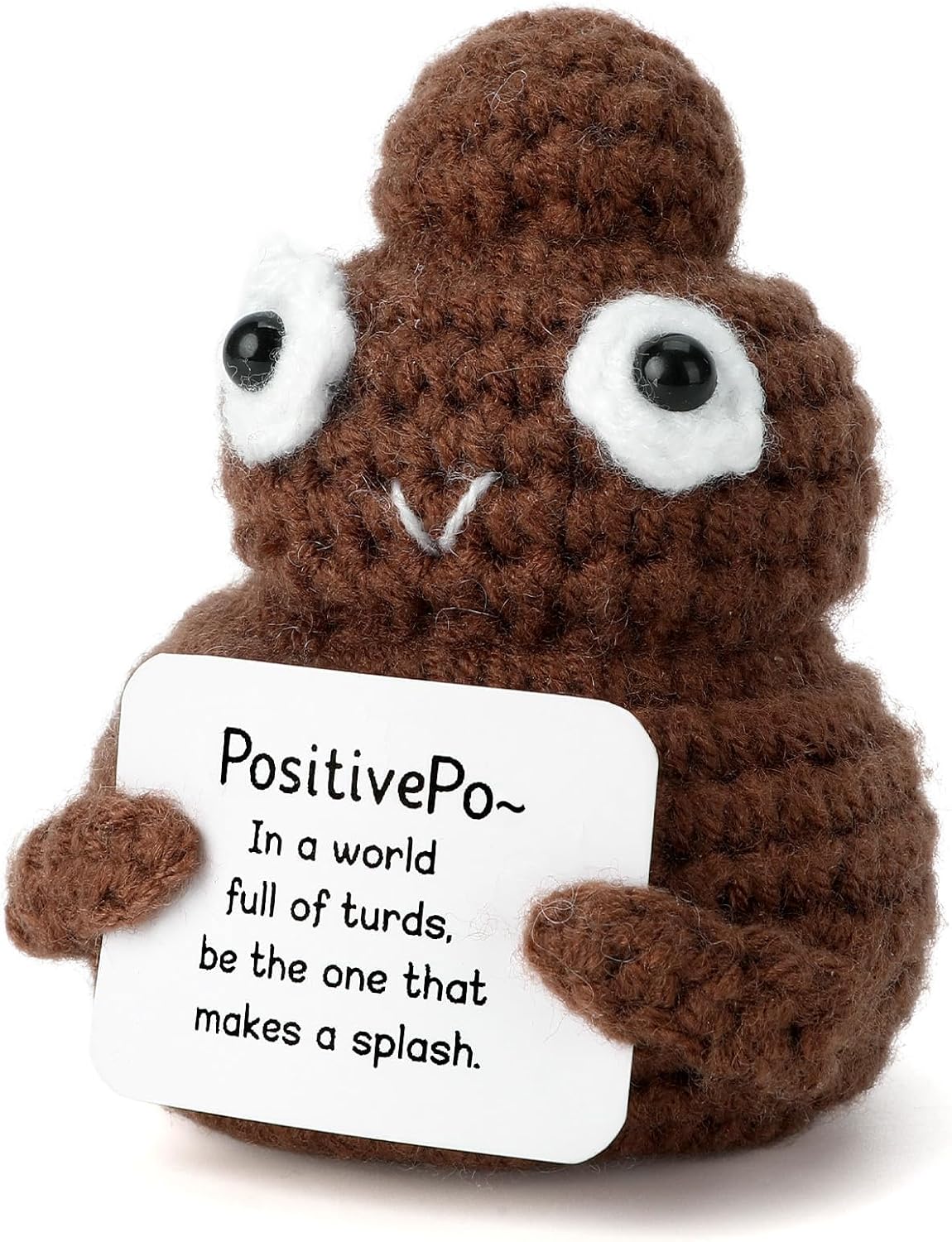 Handmade Positive Emotional Support Crochet Poo Doll Birthday Gifts for Women Funny Inspirational Gifts for Men Motivational Christmas Thank You Gifts for Son Daughter Brother Friends