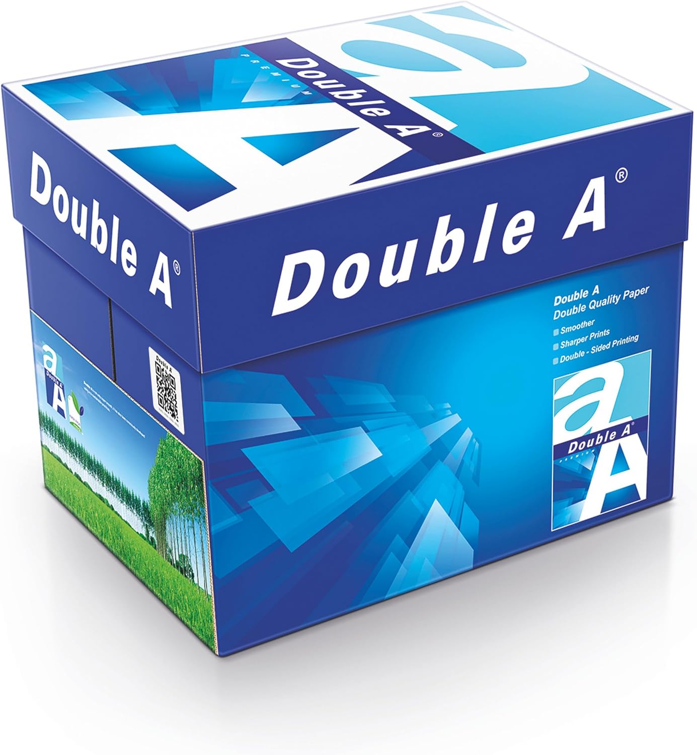 Double A, A4 Ream Paper, A4 80 GSM, 2500 Sheets, White, Clever Easy To Open Box