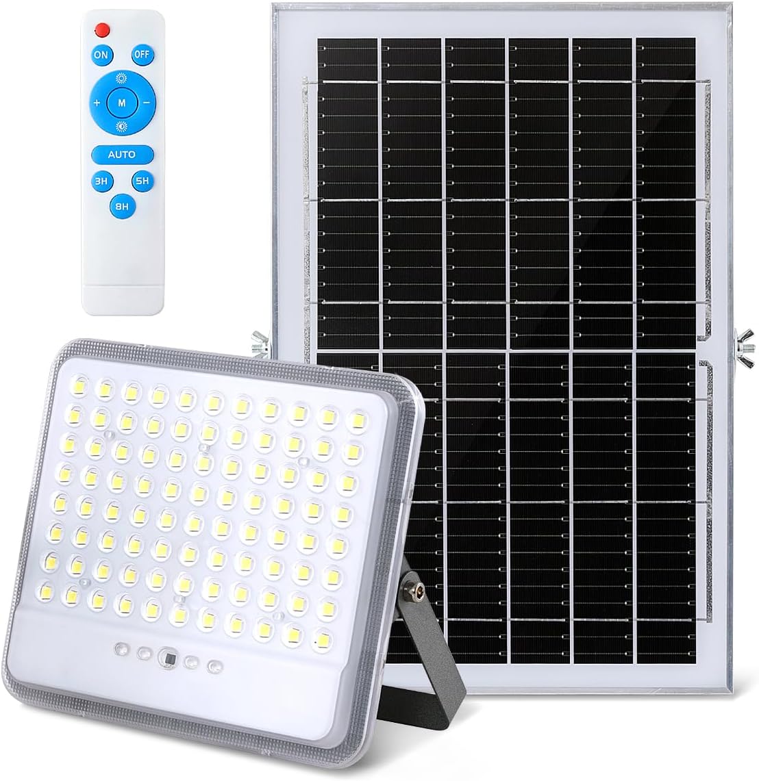 YACAISI Solar Lights Outdoor Bright Solar Dusk to Dawn Light with 10000mAh Battery, IP65 Waterproof Outdoor Solar Powered Security Flood Light for Wall Porch Shed Barn