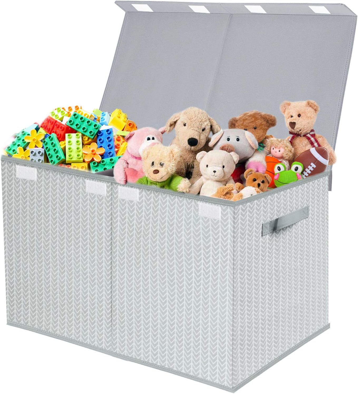 Toy Box Storage for Boys Girls - Collapsible Toy Chest Organizer for Kids,Toy Bin Container with Lid and Handles for Clothes, Nursery, Playroom,Bedroom,Stuffed Animals,Quilt (Grey1)