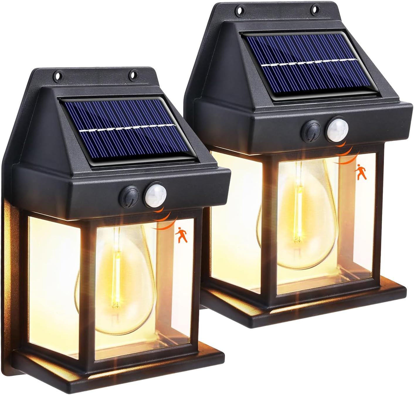 Lomon 2 Pack Solar Security Lights Outdoor with Motion Sensor, IP65 Waterproof Wall Light with 3 Modes, Dusk to Dawn LED Flood Light for Patio Garage Yard Fence Front Door