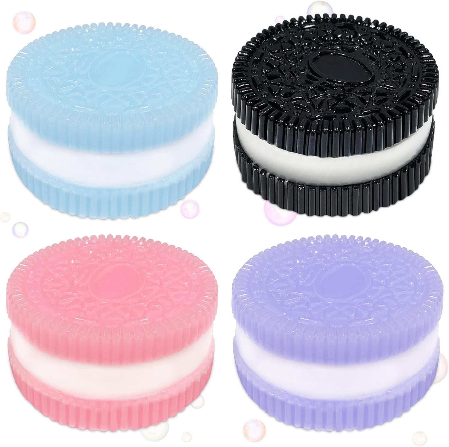 4 Pcs Biscuit Stress Relief Toy, Super Soft Memory Recovery Reusable Taba Squishy Toy , Fufu Squishy Toy for High Stress People (4PCS-Cookie)