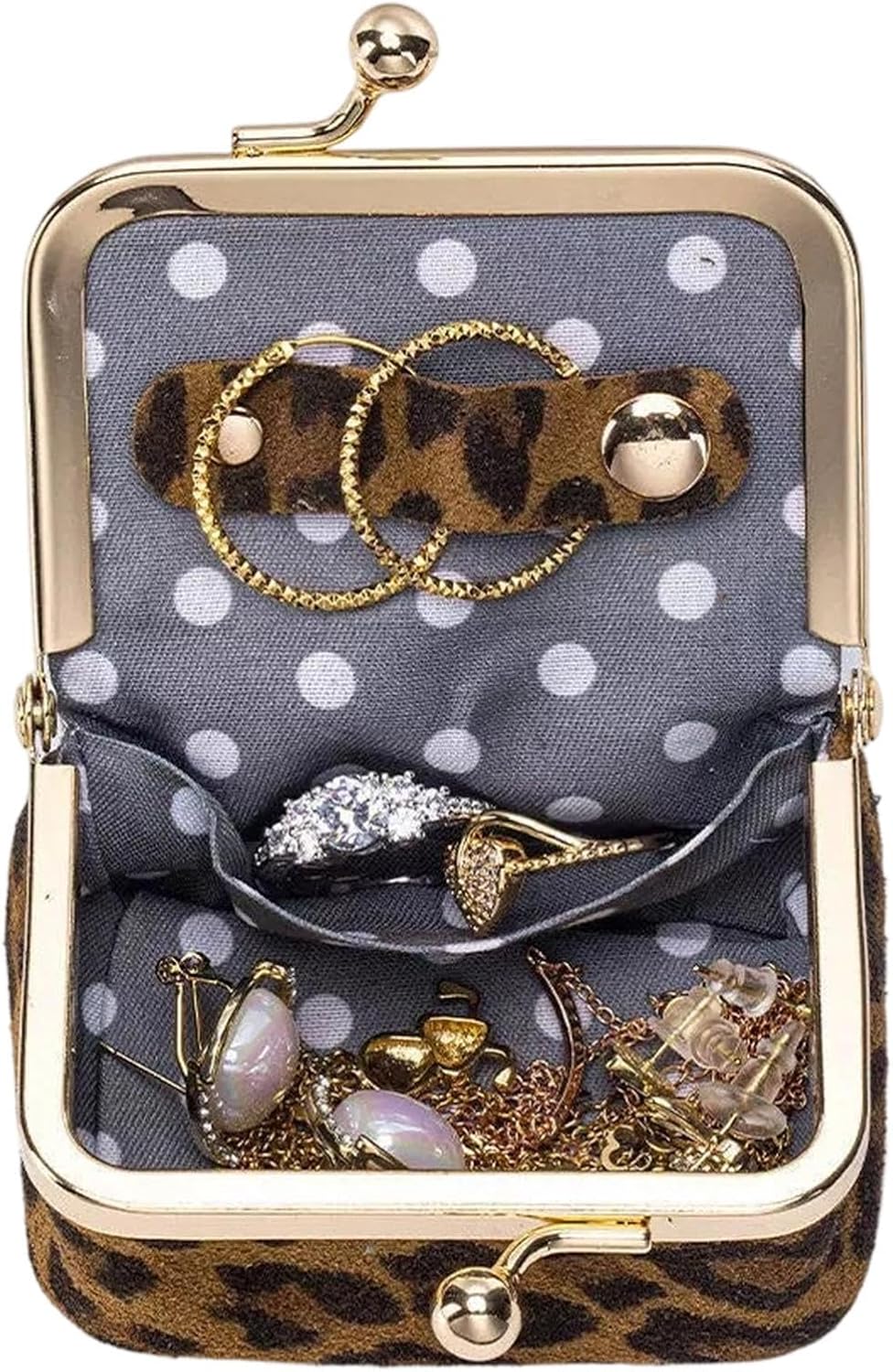 Jewelry Box Organizer | with Buckle Women Organizer | Jewelry Storage Box Mini Case | for Ring Earring Necklace Hair Pins Earphones Home Office Party Wedding Camping