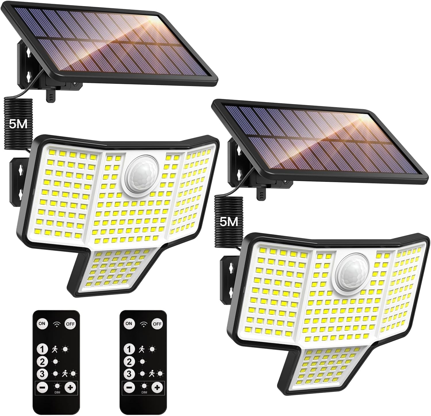 Quntis Outdoor Solar Lights, 189LED 1200LM Motion Sensor Light Outdoor with Remote, 3 Modes Flood Lights 270° Wide Angle, IP65 Waterproof Security Lights for Door Pathway Patio Garden Backyard, 2 Pack