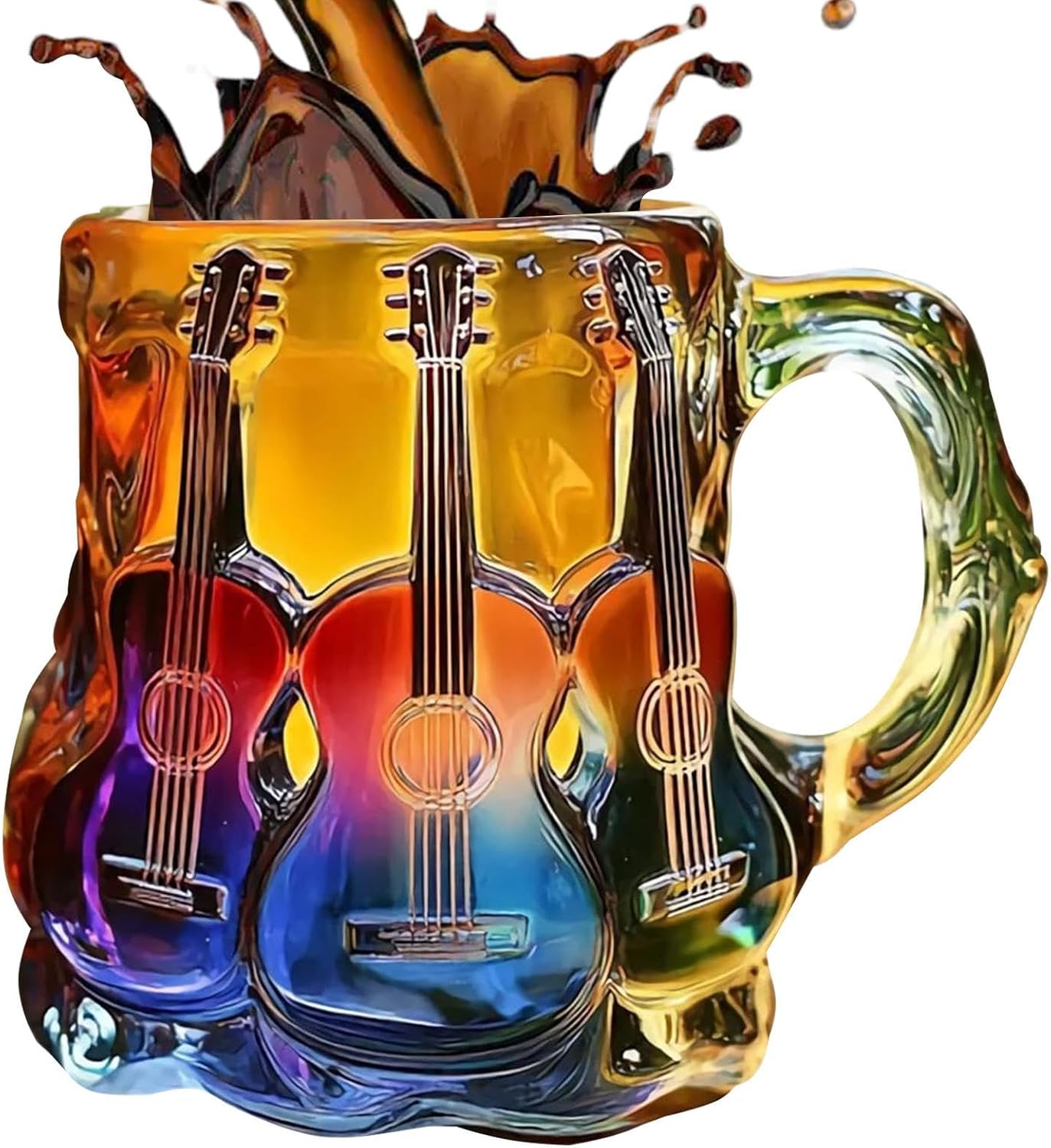 Music Teacher Mug - Artistic Guitar Design Mug | Teacher Musician, Guitarist, Travel Collection, Birthday Gift, Daily Use