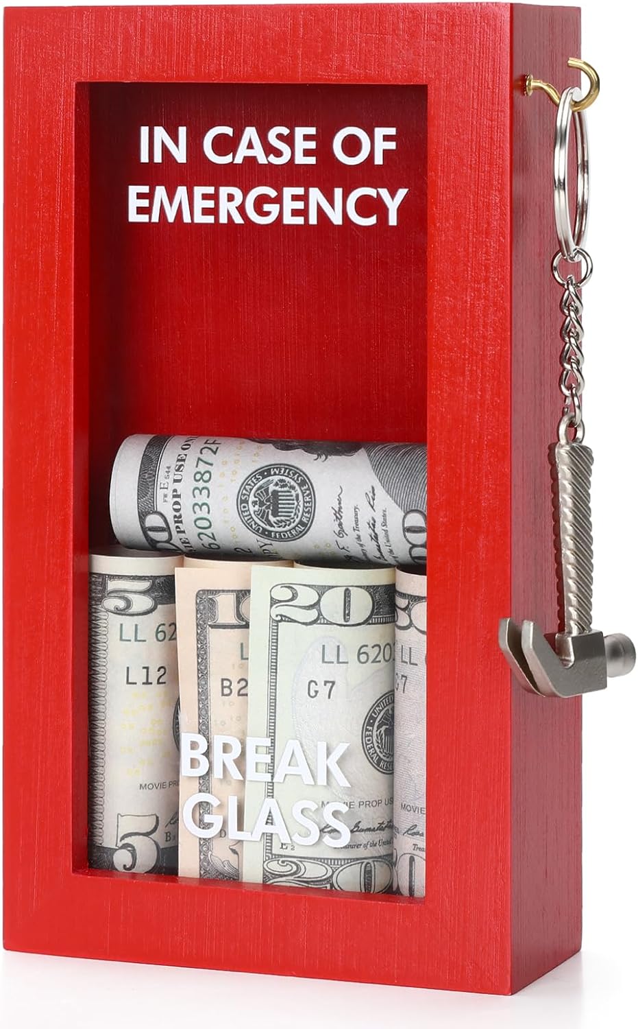 Funny Gift Emergency Box w/Hammer, Break in Case of Emergency Box, Personalized Prank Gag Gift for Birthday Holiday, Funny Desk Decor, White Elephant Gift for Friend Coworker Family