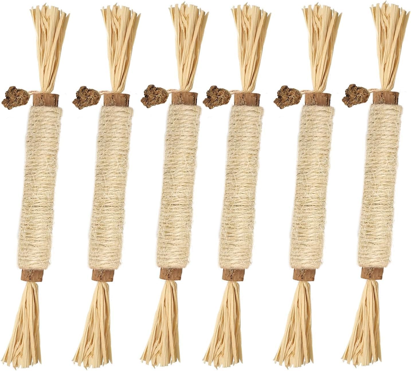 Silvervine Sticks Cat Toys,6 Pack Natural Cat Chew Stick Toy for Cat Dental Care Teeth Cleaning,Matatabi Cat Nip Treat Toys for Indoor Cat Kitten,Catnip Toys,Suitable for All Cat - Yellow