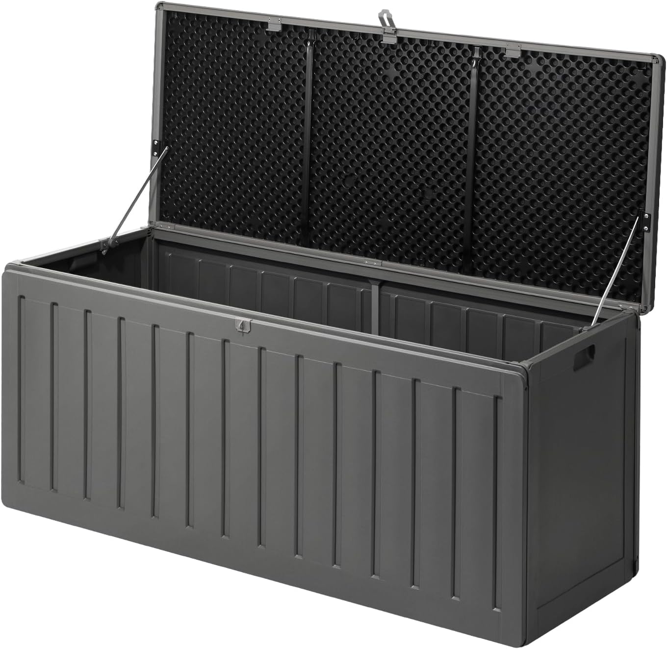 LI LIVSIP 490L Outdoor Storage Box - Waterproof & Lockable Large Storage Container with Handle for Garden Furniture Cushions Sporting Gears, 136KG Load Capacity, Grey
