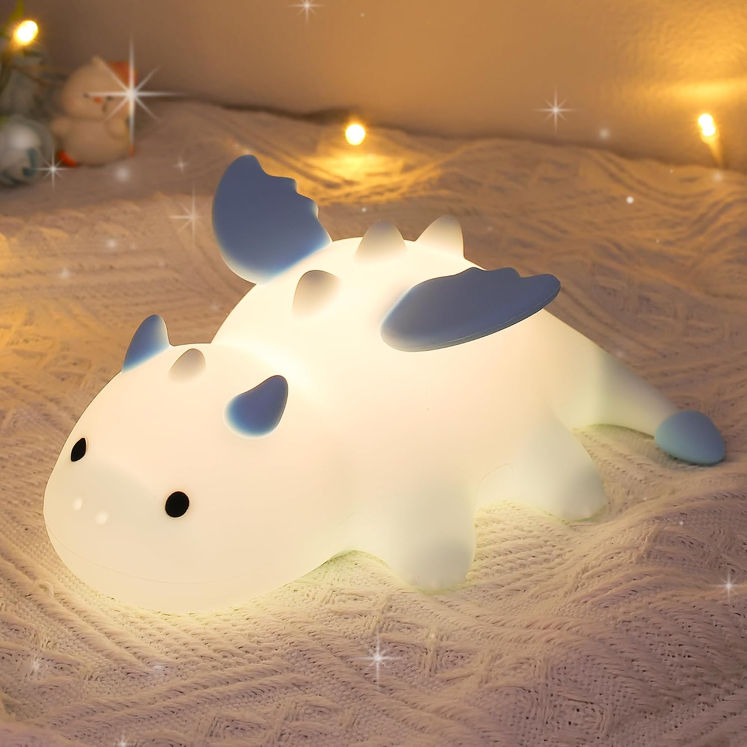 FULLOSUN Dragon Night Light, Cute Dragon Nursery Silicone Lamp with Dimmable & Timer & 8 Color Change, Bedroom Bedside Touch LED Nightlight, Gifts for Kid Toddler Boy Girl Birthday Christmas