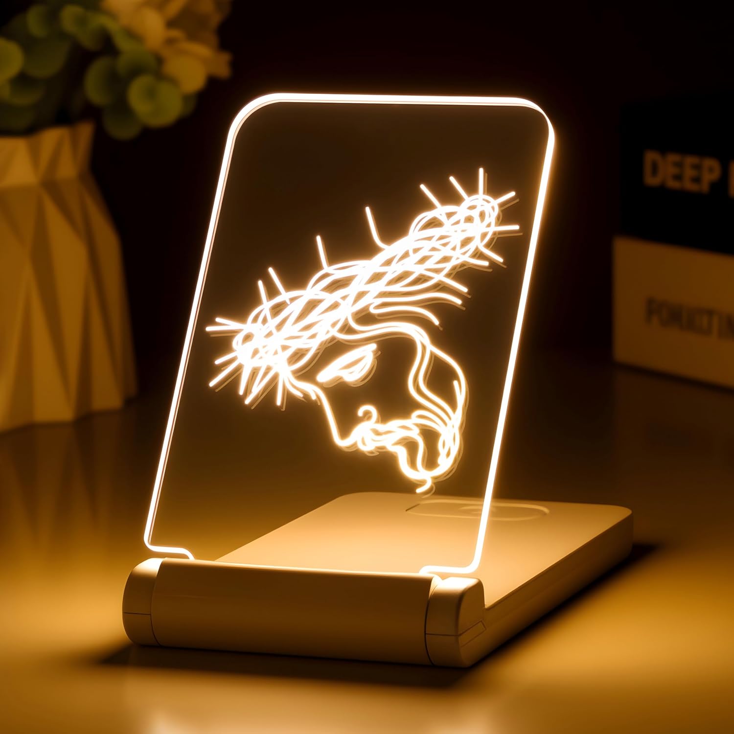 Face of Jesus with Crown of Thorns Night Light - Foldable Christian LED Lamp - Religious Easter Gift for Men & Pastors - Portable Devotional Light for Lent & Meditation
