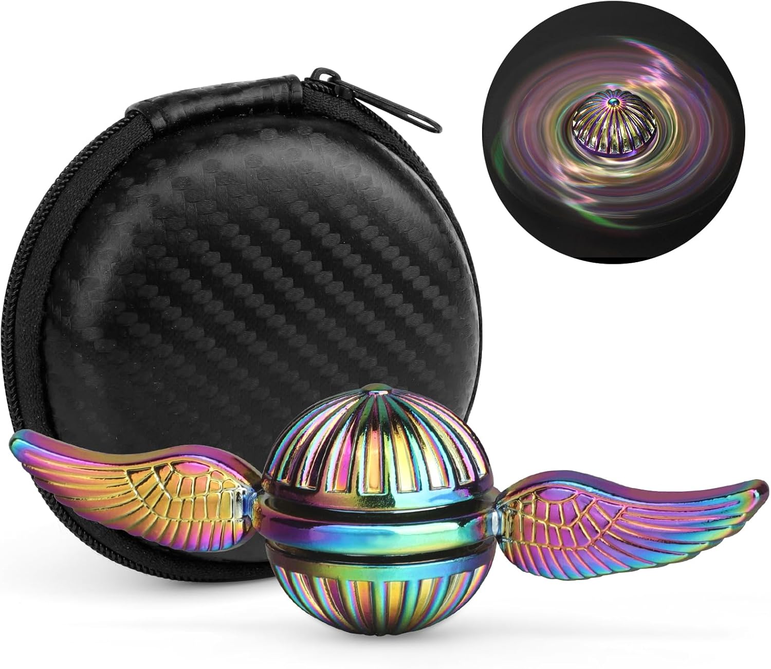 Fidget Spinner for Kids Adults, Metal Orb Ball Handheld Finger Toy for Stress Relief, Desk Office Classroom Fidgit Halloween Christmas Birthday New Year Gift, Stocking Stuffer Goody Bag Filler