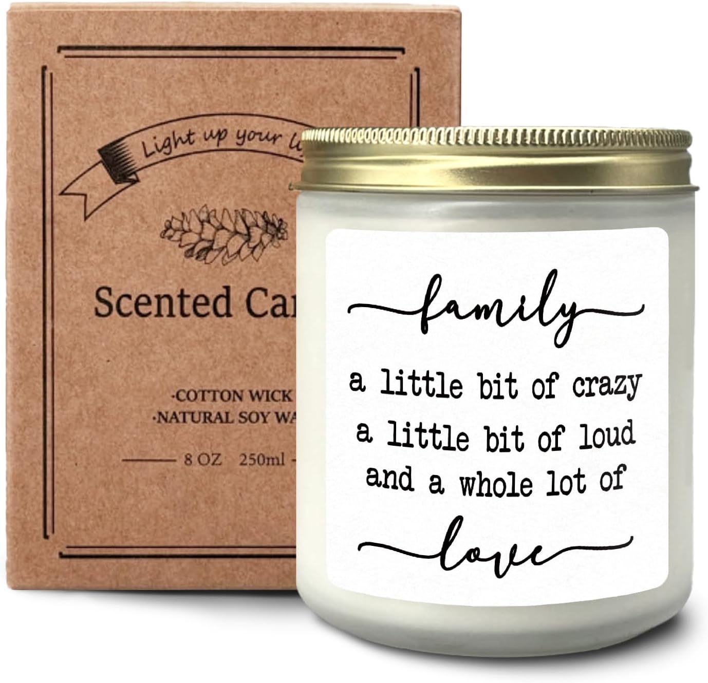 Family Gifts - Family a Little Bit of Crazy Cedar Scented Candles, House Warming Gifts New Home Family, Family Reunion Gifts, Scented Candles for Home