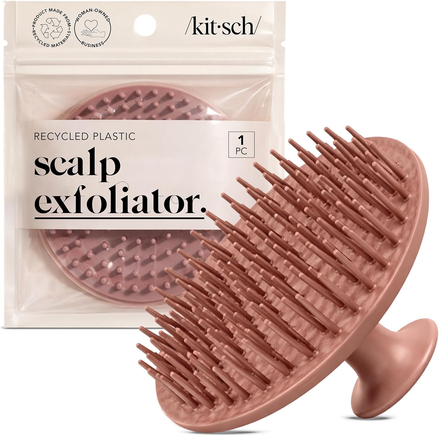 Kitsch Hair Scalp Massager Hair Growth, Shampoo Brush - Scalp Scrubber & Hair Massager for All Hair Types | Hair Brush for Hair Growth | Scalp Brush & Scalp Exfoliator - Terracotta