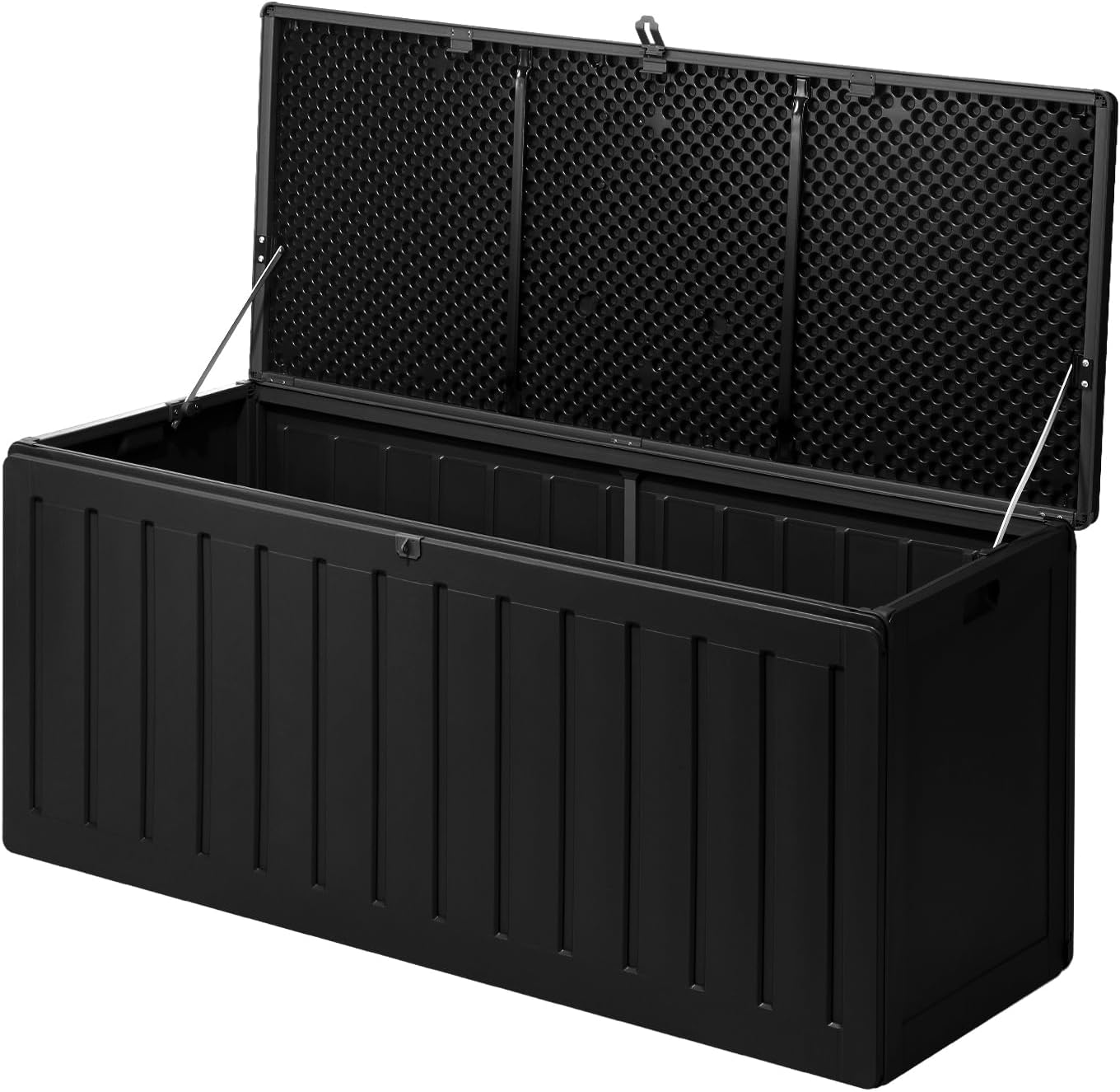 LI LIVSIP 490L Outdoor Storage Deck Box - Waterproof & Lockable Large Storage Container with Handle for Garden Tools Furniture Cushions Sporting Gears, 136KG Load Capacity, Black