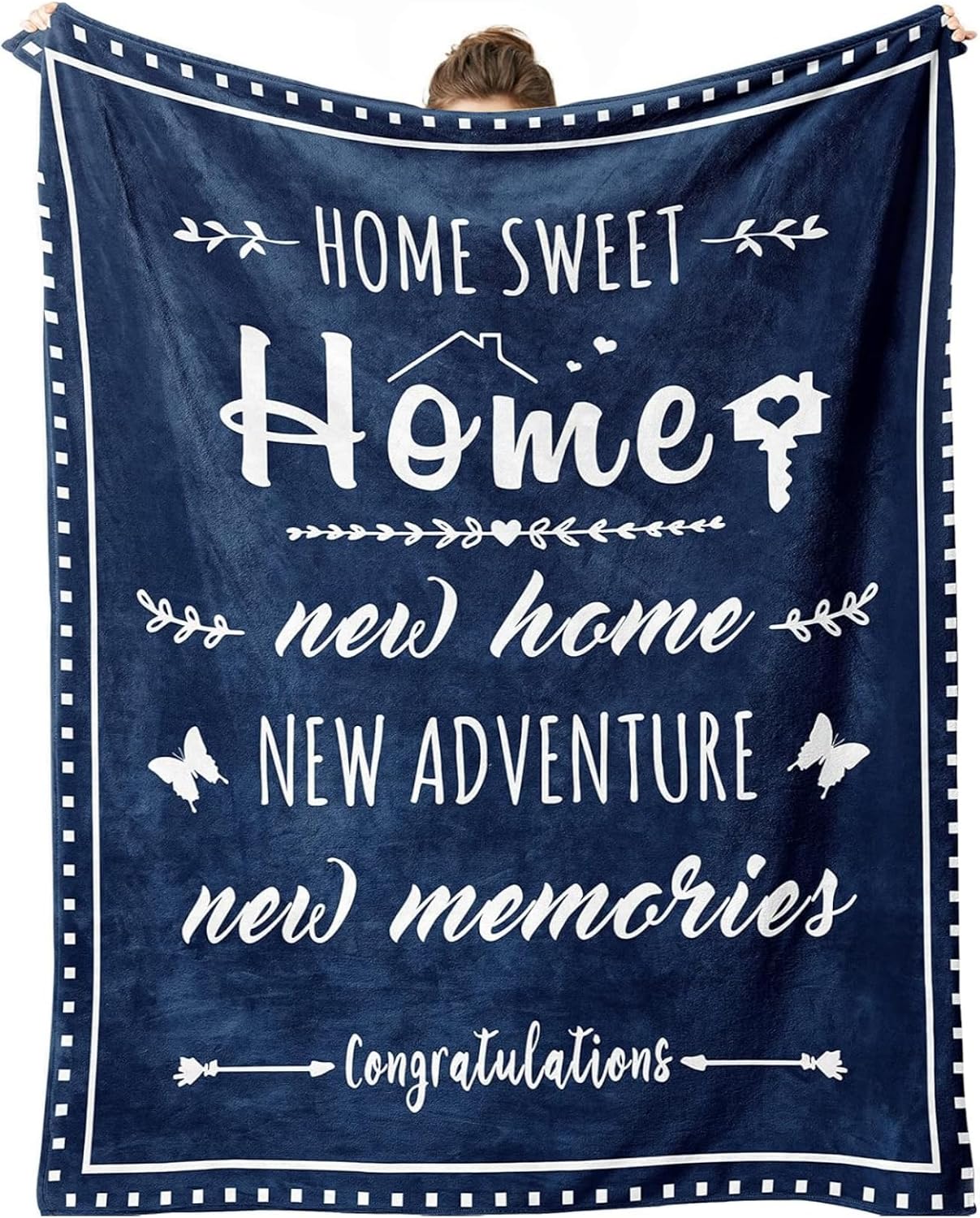 House Warming Gifts New Home Blanket, Homeowner Gifts for Women Men Couple, New Home Gift Ideas (150x230cm)